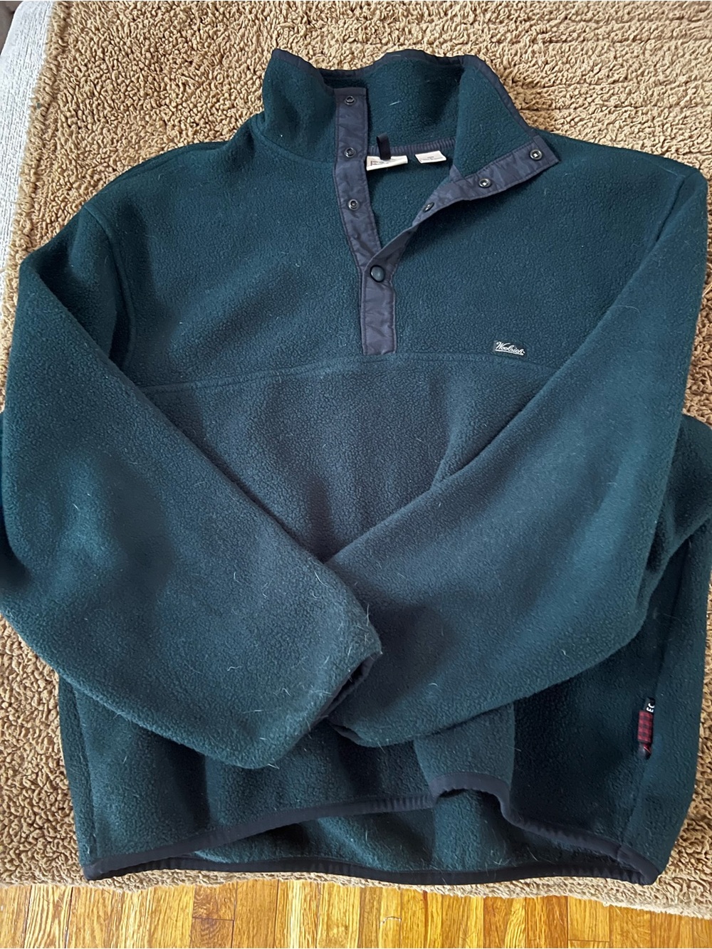 Woolrich + Polartec Fleece Pullover Jacket with snap button
